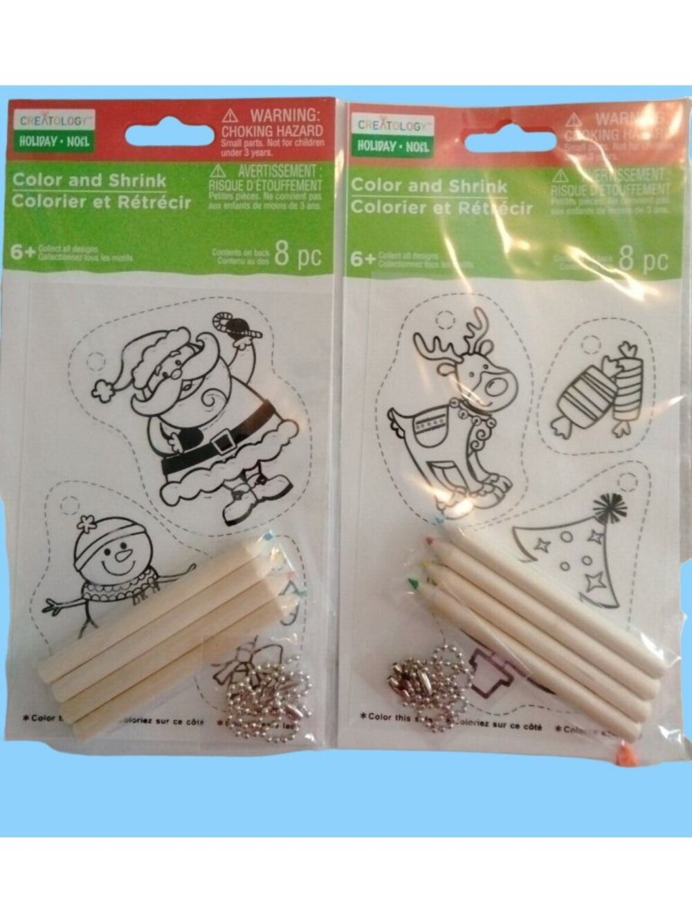 Creatology Shrink Christmas Ornament Kits Santa Snowman Craft lot 2